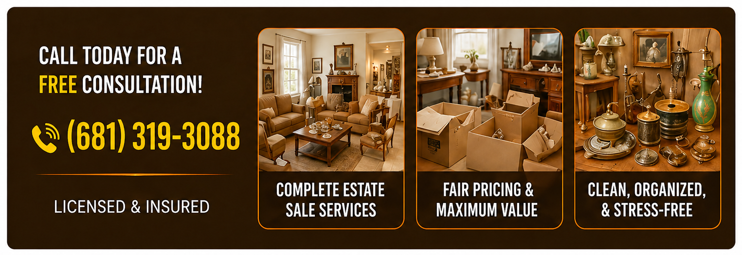 Call today for a free consultation. Licensed and insured. Complete estate sale services, fair pricing and maximum value, clean organized and stress-free.